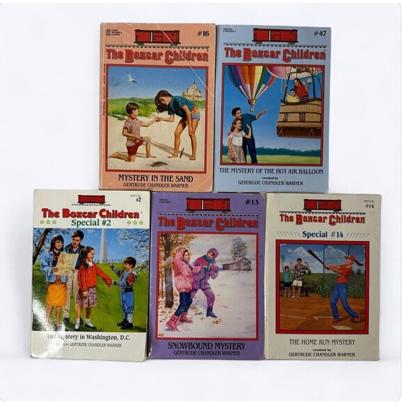 Lot of 5 The Boxcar Children Books 2 13 14 16 47 Gertrude Warner PB Vintage - Picture 1 of 16